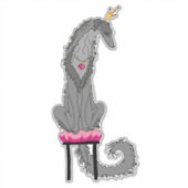 Gray Borzoi Die Cut Vinyl Sticker (Vorderseite)
