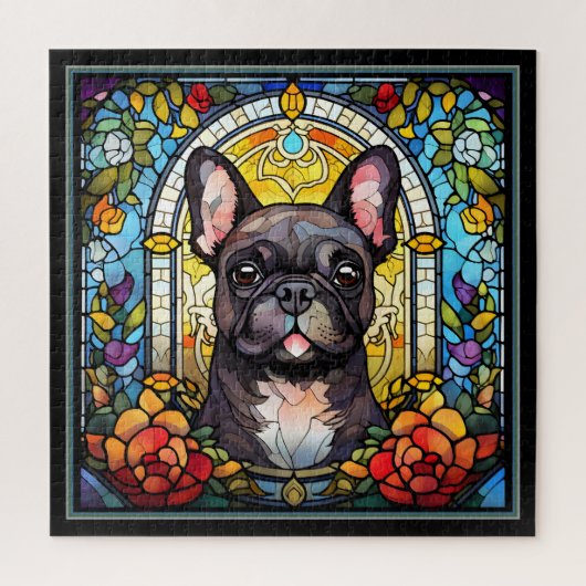 Gray Boston Terrier Puzzle (Vertikal)