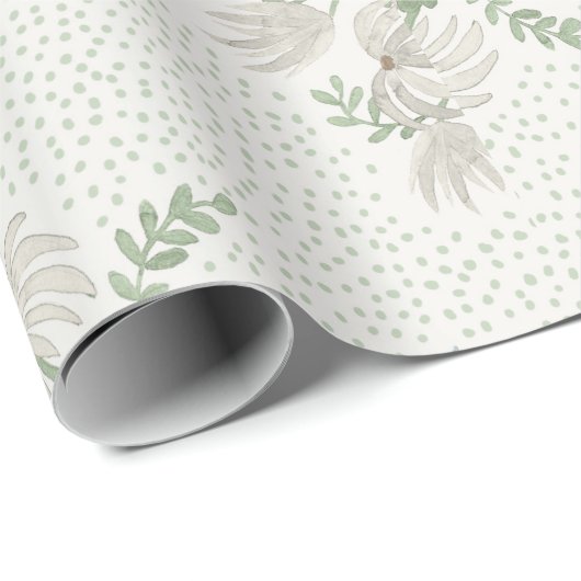 Gray Bouquet Geschenkpapier (Rolleneckpunkt)