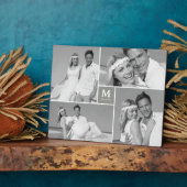 Gray Box Zeitlose Monogram Wedding Foto Easel Fotoplatte (Seite)