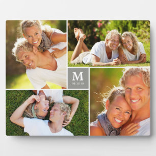 Gray Box Zeitlose Monogram Wedding Foto Easel Fotoplatte