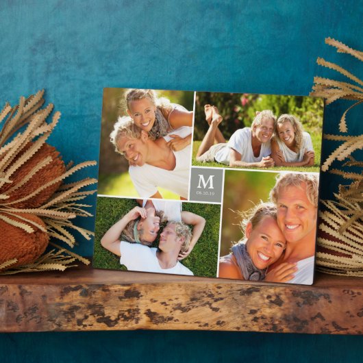 Gray Box Zeitlose Monogram Wedding Foto Easel Fotoplatte (Seite)