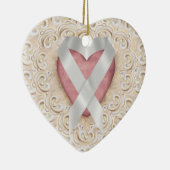 Gray Brain Cancer Ribbon from Heart - SR Keramik Ornament (Rechts)