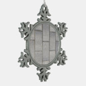 Gray Brick Cement Sidewalk Schneeflocken Zinn-Ornament (Links)