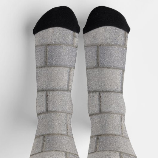 Gray Brick Cement Sidewalk Socken (Oben)