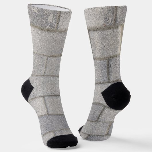 Gray Brick Cement Sidewalk Socken (Gewinkelt)