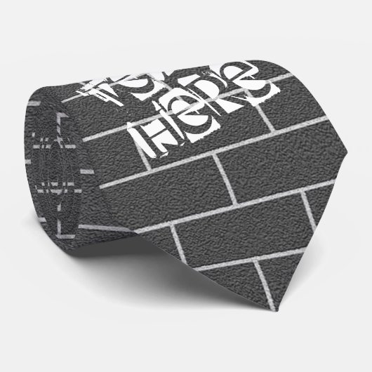 Gray Brick Wall Neck Tie Krawatte (Gerollt)
