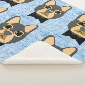 Gray/Brown French Bulldog, watercolor blue Sherpadecke (3/4)
