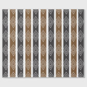 Gray Brown Geometric Diamond Stripes Geschenkpapier (Flach)