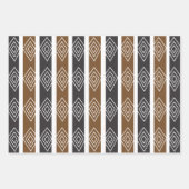 Gray Brown Geometric Diamond Stripes Geschenkpapier Set (Vorderseite 3)