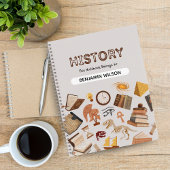 Gray & Brown History Spiral Notebook - individuell Notizblock