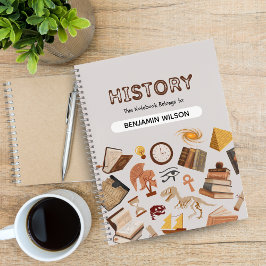 Gray & Brown History Spiral Notebook - individuell Notizblock