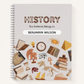 Gray & Brown History Spiral Notebook - individuell Notizblock (Vorderseite)