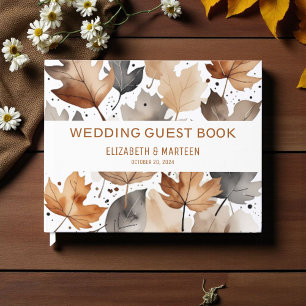 Gray Brown Maple Blätter Herbst Gästebuch