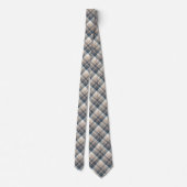 Gray Brown Tartan Chic Stylish Modern Pattern Krawatte (Rückseite)