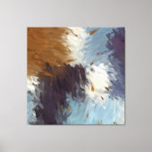 Gray Brown Taupe White Abstract Brushstrokes Leinwanddruck (Vorderseite)