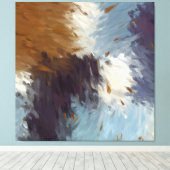 Gray Brown Taupe White Abstract Brushstrokes Leinwanddruck (Insitu (Holzboden))