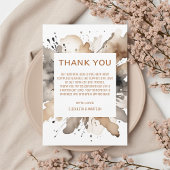 Gray Brown Watercolor Herbsthochzeit Dankeskarte