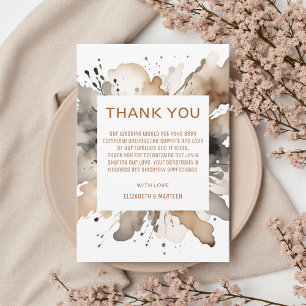 Gray Brown Watercolor Herbsthochzeit Dankeskarte