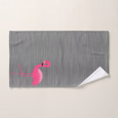 GRAY BRUSHED TEXTURE FLAMINGO BADEZIMMER TOWEL SET (Handtuch)