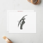 GRAY BRUSHSTROKE Personal Stationery/Notecard Mitteilungskarte (Vorderseite/Rückseite Beispiel)