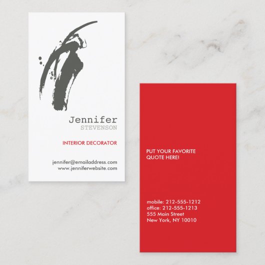 GRAY BRUSHSTROKE VISITENKARTE (Vorne/Hinten)