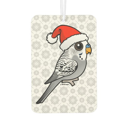 Gray Budgie Santa Claus Autolufterfrischer (Rückseite)