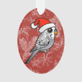 Gray Budgie Santa Claus Ornament (Vorderseite)