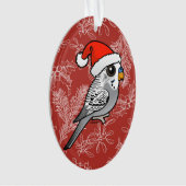 Gray Budgie Santa Claus Ornament (Vorderseite)