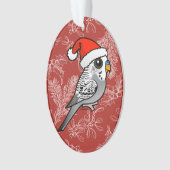 Gray Budgie Santa Claus Ornament (Vorderseite)