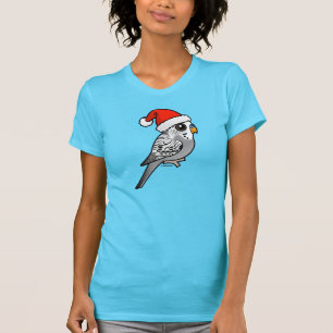 Gray Budgie Santa Claus T-Shirt