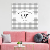 Gray Buffalo Kariert Farm Cow Canvas Print Leinwanddruck (Insitu (Wohnzimmer))