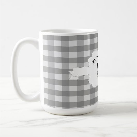 Gray Buffalo Kariert Farm Cow Tasse (Links)