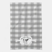 Gray Buffalo Kariert Farm Kuh Küchentuch (Vertikal)