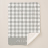 Gray Buffalo Kariert Personalisiert Sherpadecke (Vorderseite)