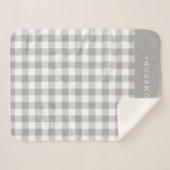 Gray Buffalo Kariert Personalisiert Sherpadecke (Vorderseite (Horizontal))