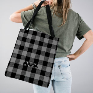 Gray Buffalo Kariertes Muster Mit Monogramm Brides Tasche
