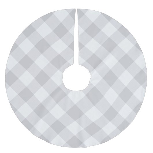 Gray Buffalo Karo | Bauernhof Polyester Weihnachtsbaumdecke (Vorderseite)