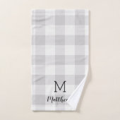 Gray Buffalo Karo Monogram | Modernes Bauernhaus Badhandtuch Set (Handtuch)