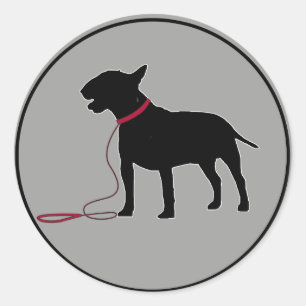 Gray Bull Terrier Runder Aufkleber