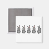 Gray Bunnies Magnet (Vorderseite/Rückseite)
