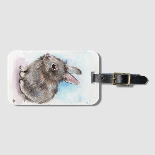 Gray Bunny Gepäckanhänger (Vorderseite (Horizontal))