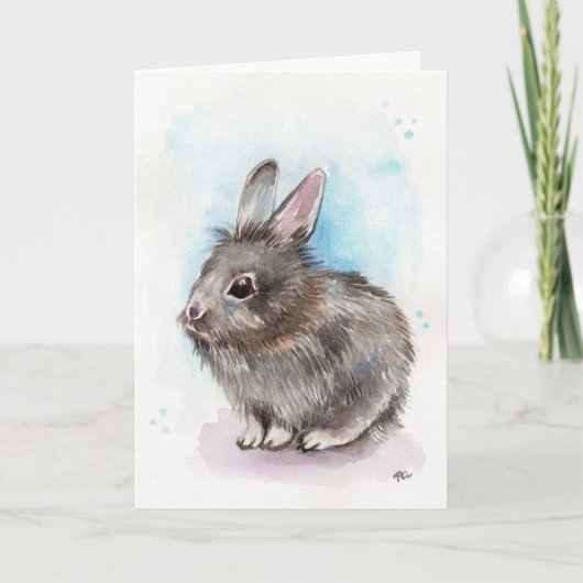 Gray Bunny Karte (Vorderseite)