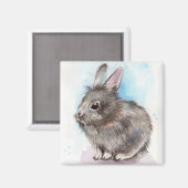 Gray Bunny Magnet (Vorderseite/Rückseite)