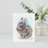 Gray Bunny Postkarte (Stehend Vorderseite)