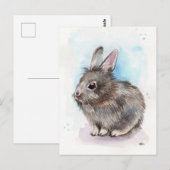 Gray Bunny Postkarte (Vorne/Hinten)