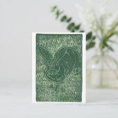 Gray Bunny Rabbit im Gras Postkarte (Stehend Vorderseite)