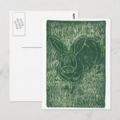 Gray Bunny Rabbit im Gras Postkarte (Vorne/Hinten)
