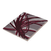 Gray & Burgund Abstrakte Ribbons Fliese (Seite)