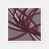Gray & Burgund Abstrakte Ribbons Serviette (Vorderseite)